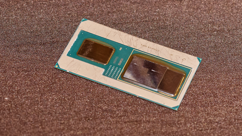 The CPU and GPU come in a pretty small package, with the CPU on the left and GPU plus memory on the right.